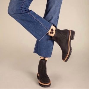 Toms Cleo Water Resistant Black Leather Chelsea Boots Size 9.5